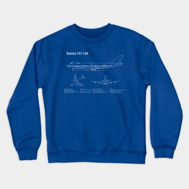 Boeing 747 - 100 - ADpng Crewneck Sweatshirt by SPJE Illustration Photography